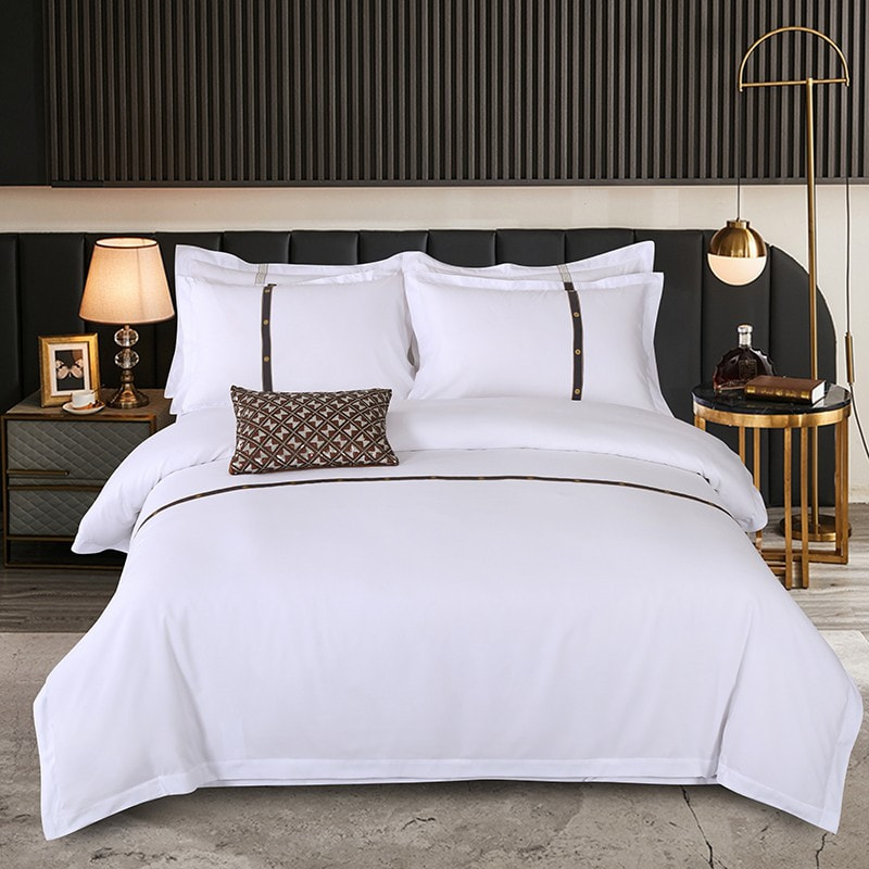 Bộ giường trải giường bằng vải lanh của khách sạn Poly-Cotton
