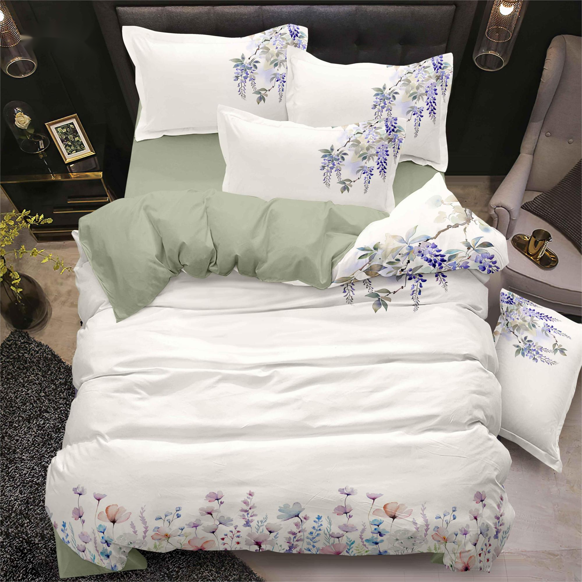 Hoa kỹ thuật số in tấm giường bộ thoải mái sôi động