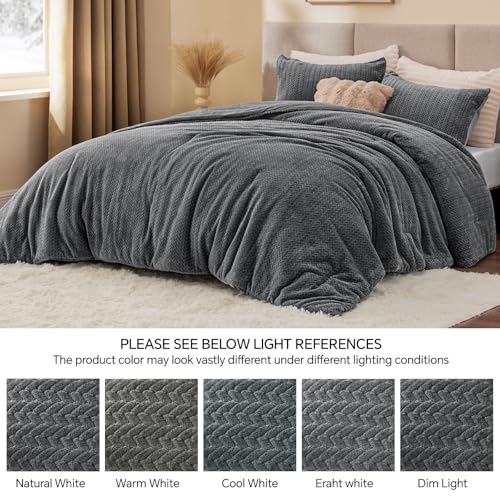 Bộ chăn ga gối đệm nhung và nỉ dệt kim có thể đảo ngược – Bộ chăn ga gối 3 mảnh họa tiết lá 3D